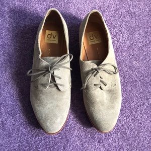 Dolce Vita Taupe Suede Oxfords, size 8.5